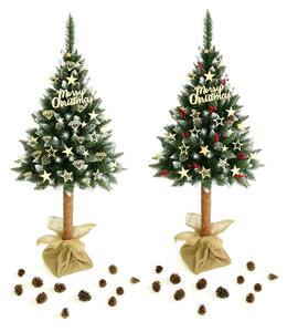 Vianočný stromček na pni Christee 5 160 cm - zelená / biela