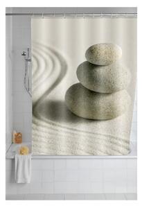 Sivý sprchový záves Wenko Sand, 180 × 200 cm