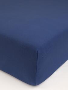 Jersey plachta s elastanom Deluxe 90 × 200 cm – tmavomodrá