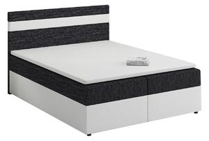 Manželská posteľ Boxspring 160x200 cm Mimosa (melírovaná čierna + biela) (s roštom a matracom). Vlastná spoľahlivá doprava až k Vám domov. 1007811