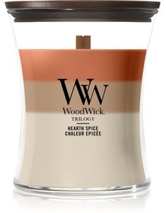 Woodwick Trilogy Hearth Spice vonná sviečka s dreveným knotom 275 g
