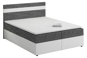 Kontinentálna posteľ 140x200 cm Mimosa (melírovaná sivá + biela) (s roštom a matracom). Vlastná spoľahlivá doprava až k Vám domov. 1007800