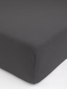 Jersey plachta s elastanom Deluxe 90 × 200 cm – tmavosivá