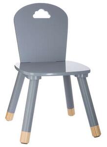 Detská stolička šedá, drevo borovica + mdf, 32x32x50 cm (127153C gray, gray soft chair)