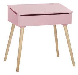 Detský písací stôl ružový, drevo borovica + mdf, 64x46x63 cm (158695A pink simple desk, pink)