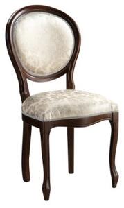 Rustikálna jedálenská stolička Krzeslo O - wenge / krémový vzor (A4 Versalles 1)