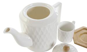 Kávová súprava, "WHITE DROP" porcelán-bambus, šálky 90ml s podšálkami na podnose, 14ks (PC-188270 COFFEE SET 14 PORCELAIN BAMBOO 34X36,5X16,5 90)