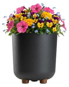 PLASTOVÝ KVETINÁČ TERRA 19,5X21 CM ANTRACITOVÁ