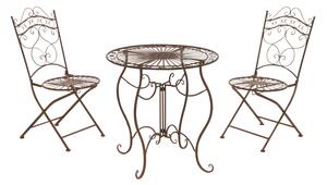 Súprava kovových stoličiek a stola G11784335 (SET 2+1) Farba Hnedá antik