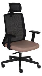 NABBI Cupra BS HD kancelárska stolička s podrúčkami hnedá / čierna