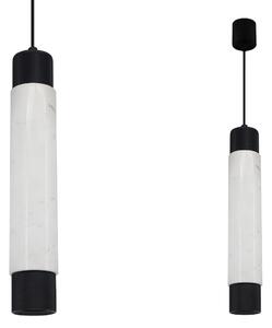 Závesné svietidlo Marble, 1x mramorové/čierne kovové tienidlo, w