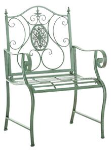 Kovová stolička Punjab s područkami - Zelená antik