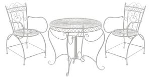 Súprava kovových stoličiek a stola Sheela (SET 2+1) Farba Biela antik