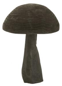Malý černý dřevěný dekorativní hříbek – 28*28*39 cm - J-Line by Jolipa