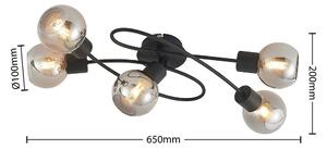 Lindby - Elaina 5 Stropné Lampa Black/Smoke Lindby - Lampemesteren