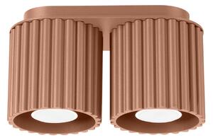 Stropné svietidlo Aura, 2x hnedé hliníkové tienidlo, (10 cm)