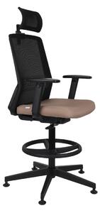 NABBI Cupra BS HD RB kancelárska stolička s podnožkou hnedá / čierna