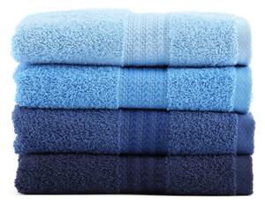Súprava 4 modrých bavlnených uterákov Rainbow Sky, 50 x 90 cm