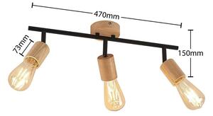 Lindby - Magniva 3 Stropné Lampa Wood/Black - Lampemesteren