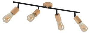 Lindby - Magniva 4 Stropné Lampa Wood/Black - Lampemesteren