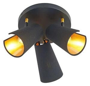 Lindby - Zylindro 3 Stropné Lampa Black/Gold Lindby - Lampemesteren
