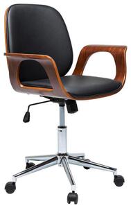 OTOČNÁ STOLIČKA, vzhľad kože, čierna, farba orecha Kare-Design - Online Only kancelárie, Online Only