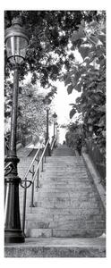 Adhezívna samolepka na dvere Ambiance Parisian Stairs