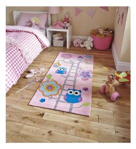 Ružový detský ručne tuftovaný koberec Think Rugs Hong Kong Kiddo Pinkie, 70 × 140 cm