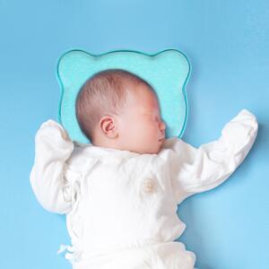 Meetbaby Anatomický vankúš proti preležaniu hlavy pre bábätká Modrý
