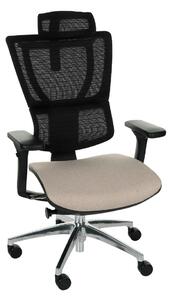 NABBI Iko Color B kancelárska stolička s podrúčkami béžová / čierna / chróm