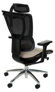 NABBI Iko Color B kancelárska stolička s podrúčkami béžová / čierna / chróm