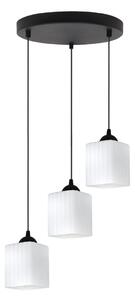 Závesné svietidlo Riffle Square, 3x biele sklenené tienidlo, b, o