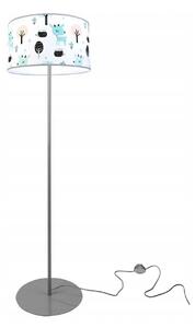 Detská stojacia lampa Bambi, 1x textilné tienidlo so vzorom, (výber z 2 farieb konštrukcie), o