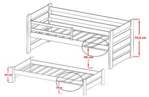Detská posteľ 80 x 180 cm SIMO (s roštom a úl. priestorom) (borovica). Vlastná spoľahlivá doprava až k Vám domov. 1012996