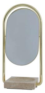 AYTM - Angui Table Mirror Gold/Travertine - Lampemesteren