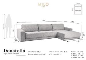 Béžová menčestrová rohová rozkladacia pohovka Milo Casa Donatella, pravý roh