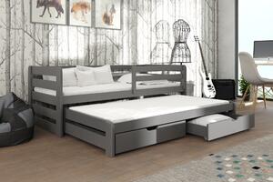 Detská posteľ 80 x 180 cm SIMO (s roštom a úl. priestorom) (grafit). Vlastná spoľahlivá doprava až k Vám domov. 1012998