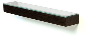 Polica z dubového dreva so sklenenou doskou Wireworks Mezza Dark, dĺžka 55 cm