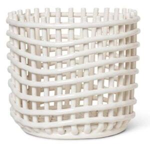 Ferm LIVING - Ceramic Basket Large Off-White ferm LIVING - Lampemesteren