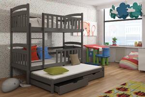 Detská posteľ 80 x 180 cm VIOLA (s roštom a úl. priestorom) (grafit). Vlastná spoľahlivá doprava až k Vám domov. 1013162