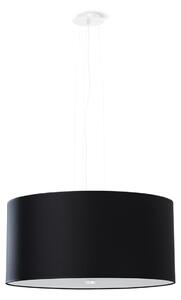 Závesné svietidlo Otto, 1x čierne textilné tienidlo, (biele sklo), (fi 50 cm)