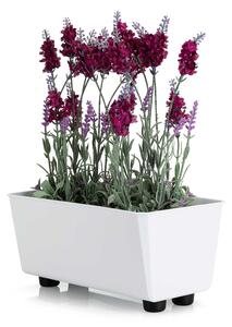 PLASTOVÝ KVETINÁČ SALVIA 28,5X17 CM BIELA