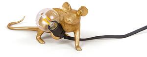 Seletti - Mouse Lamp Lop Lying Down Stolová Lampa Gold Seletti - Lampemesteren