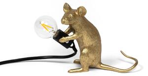 Seletti - Mouse Lamp Mac Sitting Stolová Lampa Gold - Lampemesteren