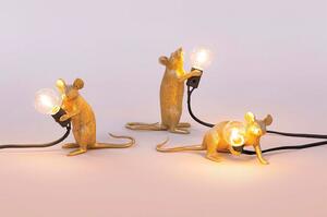Seletti - Mouse Lamp Mac Sitting Stolová Lampa Gold Seletti - Lampemesteren