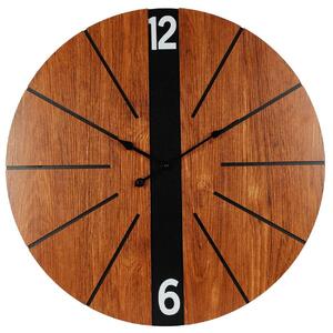 Nástenné hodiny Wooden, čierna/hnedá