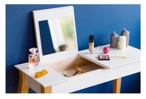 Biely toaletný stolík so zrkadlom Ragaba Dressing Table, dĺžka 65 cm