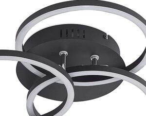 Lindby - Qiana Round Stropné Lampa LED Black Lindby - Lampemesteren