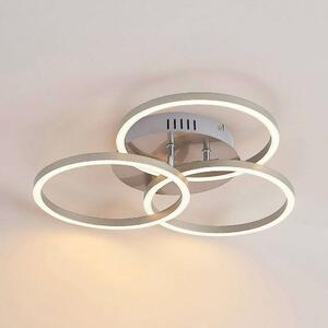 Lindby - Qiana Round Stropné Lampa LED Nickel - Lampemesteren