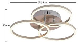 Lindby - Qiana Round Stropné Lampa LED Nickel - Lampemesteren